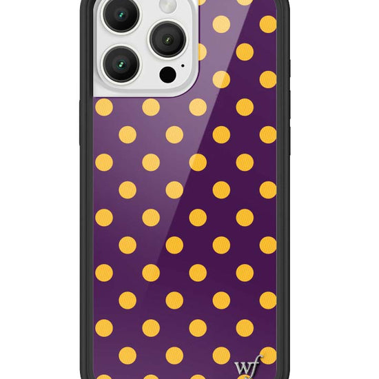 Wildflower iPhone case 16 Pro Max Polka Dot | Purple and Yellow Cute