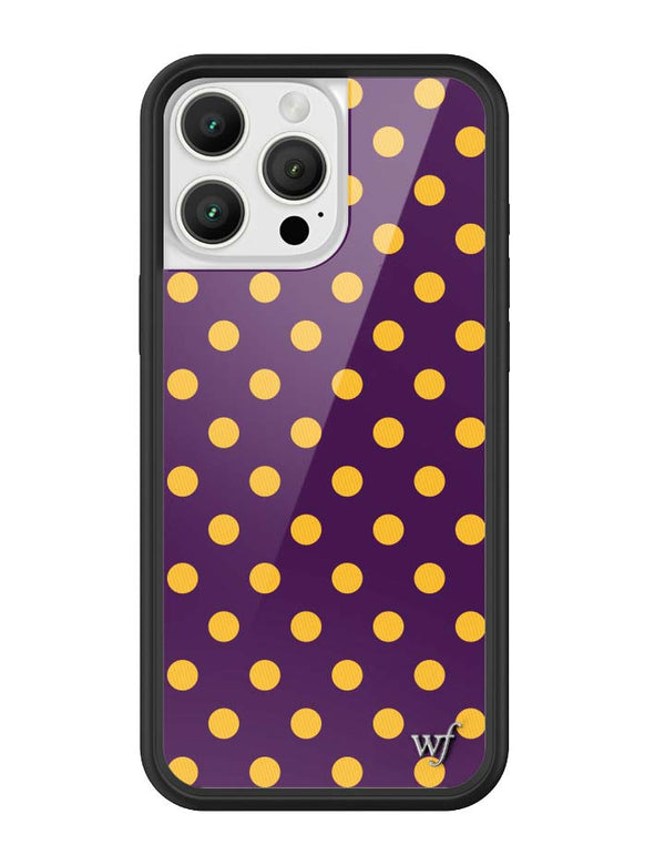 Wildflower iPhone case 16 Pro Max Polka Dot | Purple and Yellow Cute