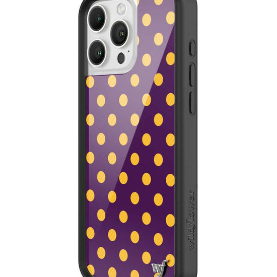 Wildflower iPhone case 16 Pro Max Polka Dot | Purple and Yellow Cute