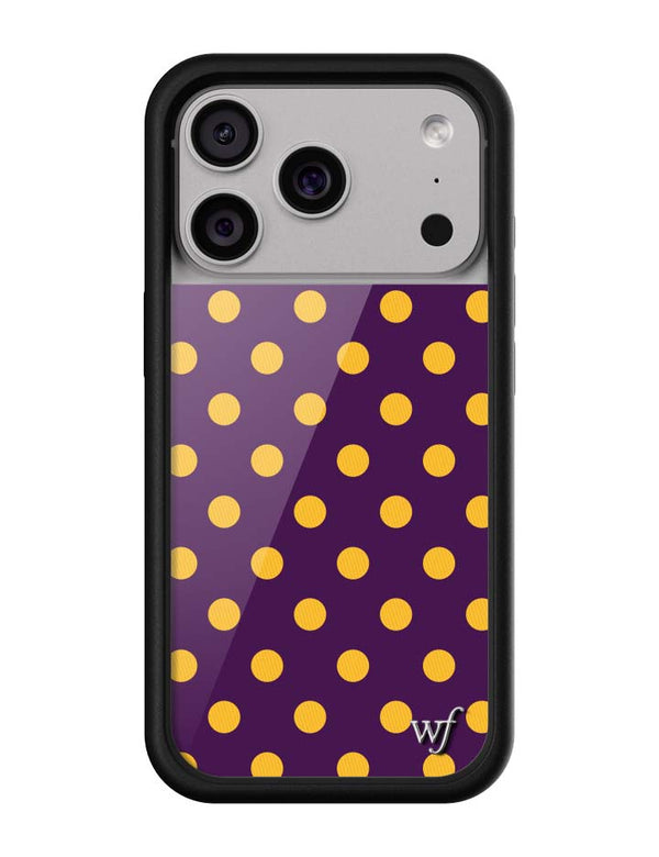 Wildflower iPhone case 17 Pro Polka Dot | Purple and Yellow Cute