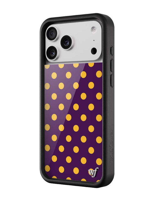 Wildflower iPhone case 17 Pro Max Polka Dot | Purple and Yellow Cute