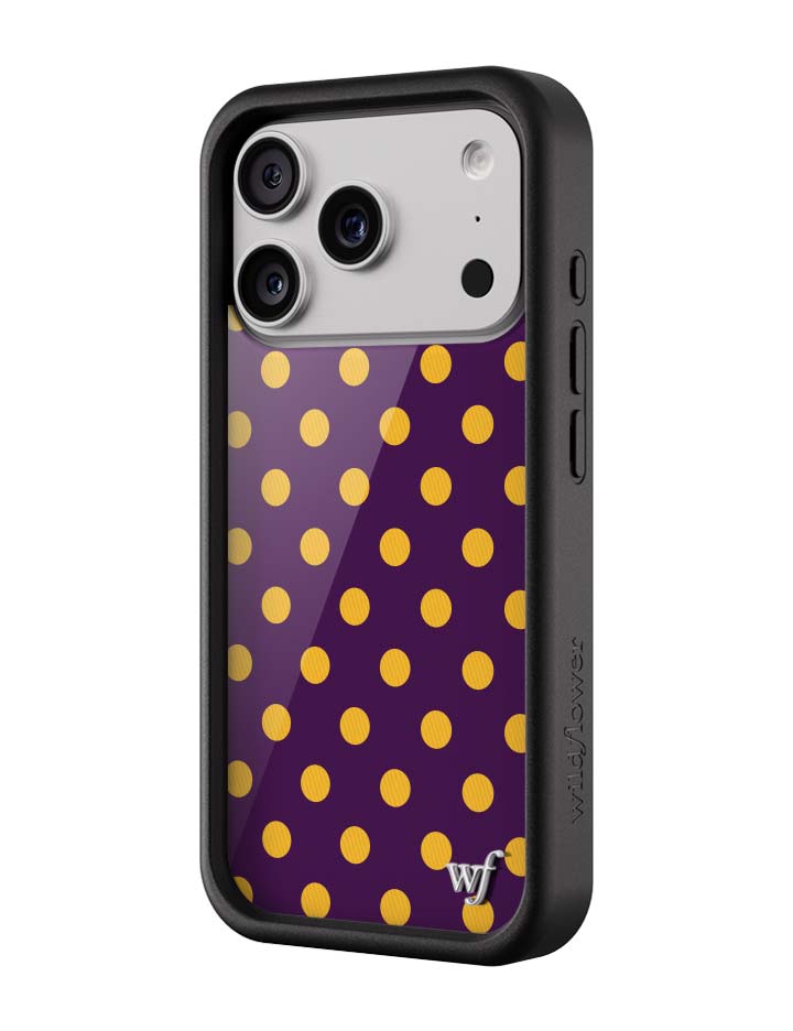 Wildflower iPhone case 18 Pro Polka Dot | Purple and Yellow Cute
