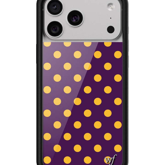 Wildflower iPhone case 18 Pro Max Polka Dot | Purple and Yellow Cute