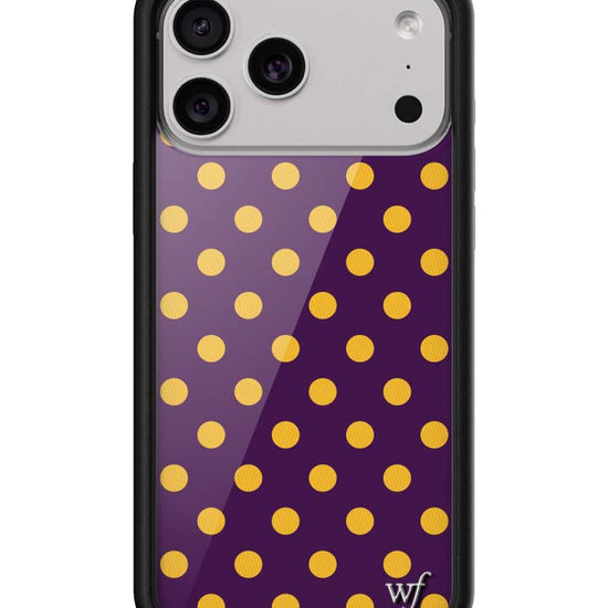 Wildflower iPhone case 18 Pro Max Polka Dot | Purple and Yellow Cute