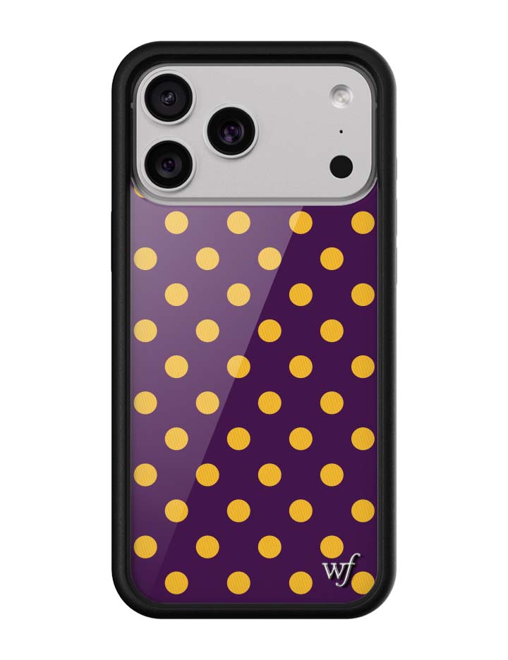 Wildflower iPhone case 18 Pro Max Polka Dot | Purple and Yellow Cute