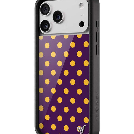 Wildflower iPhone case 18 Pro Max Polka Dot | Purple and Yellow Cute