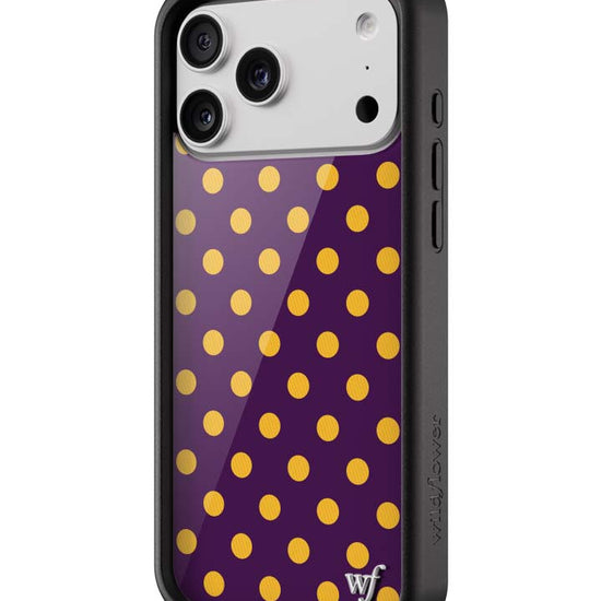 Wildflower iPhone case 18 Pro Max Polka Dot | Purple and Yellow Cute