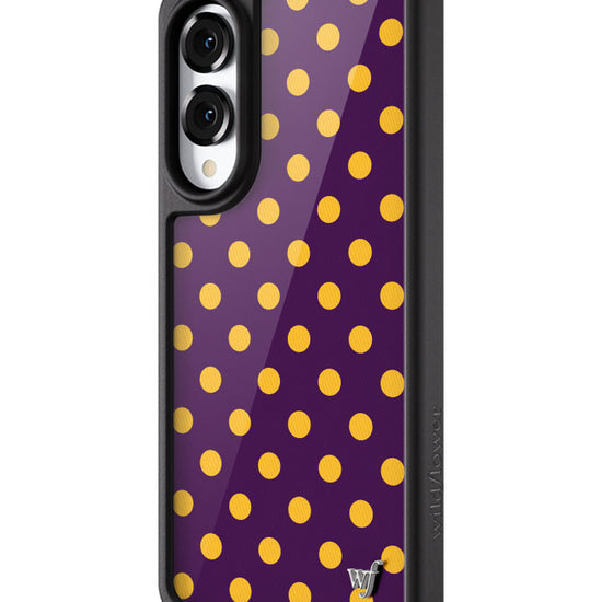Wildflower Galaxy S25 case Edge Polka Dot Purple and Yellow Cute