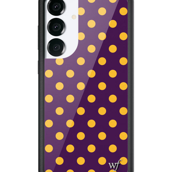 Wildflower Galaxy S25 case Plus Polka Dot Purple and Yellow Cute