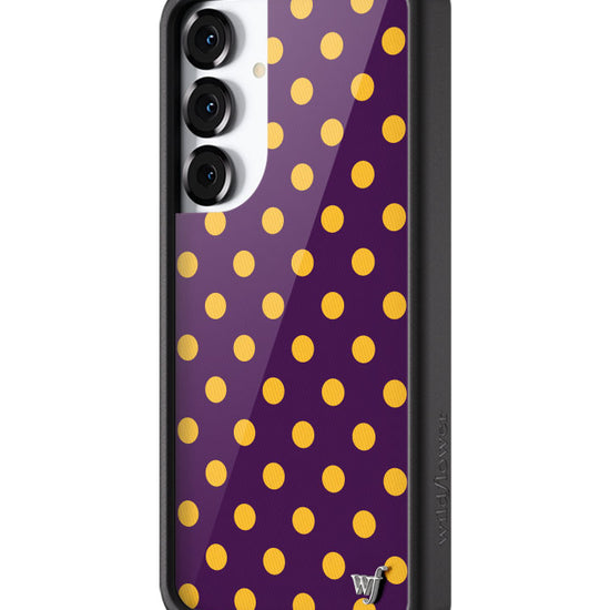 Wildflower Galaxy S25 case Plus Polka Dot Purple and Yellow Cute