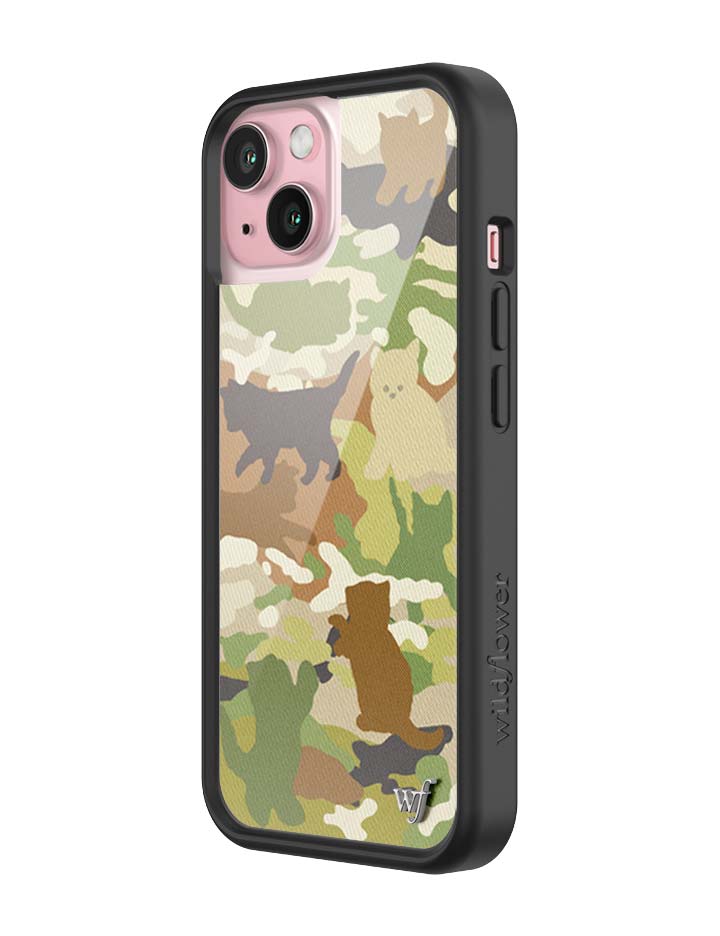 Wildflower Cat Camo iPhone 15 Case