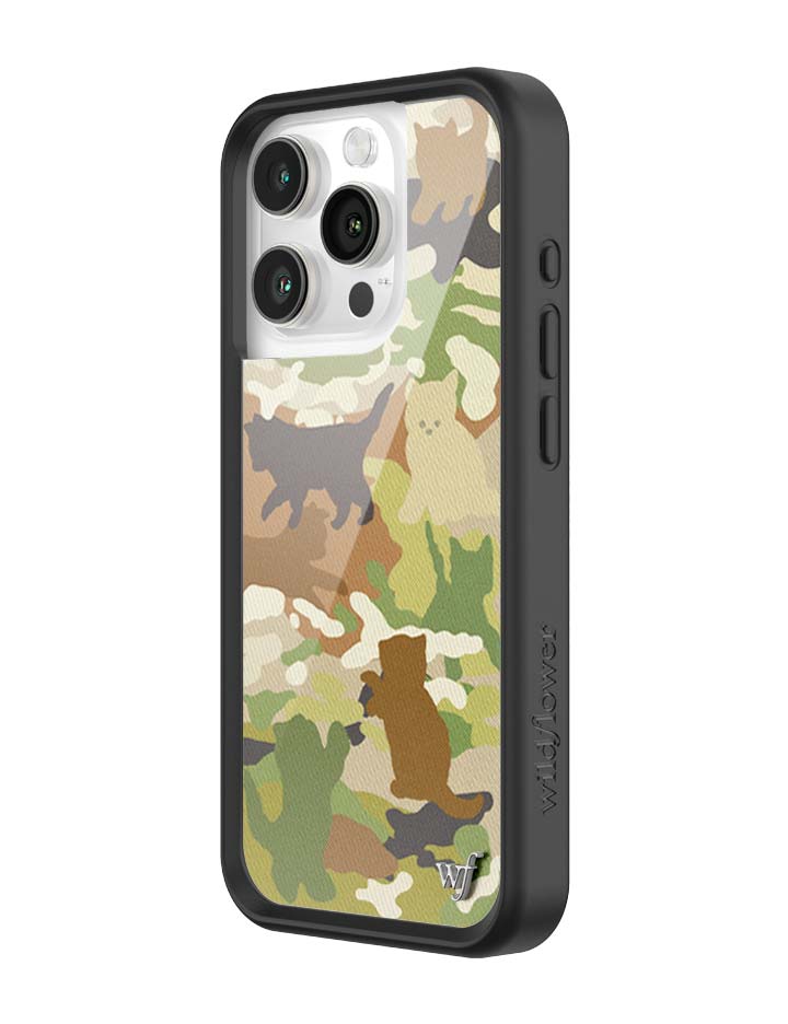 Wildflower Cat Camo iPhone 15 Pro Case