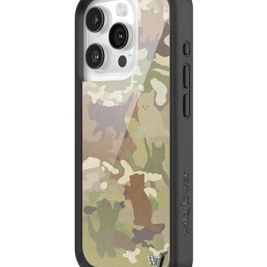 Wildflower Cat Camo iPhone 15 Pro Case