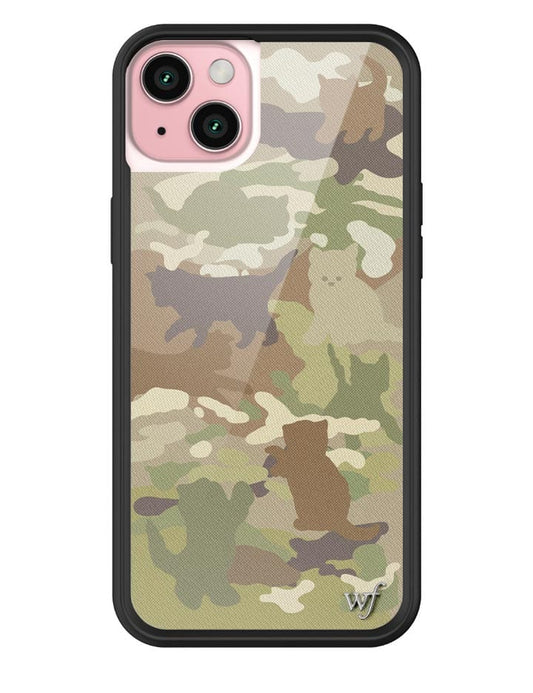 wildflower cat camo iphone 15plus case