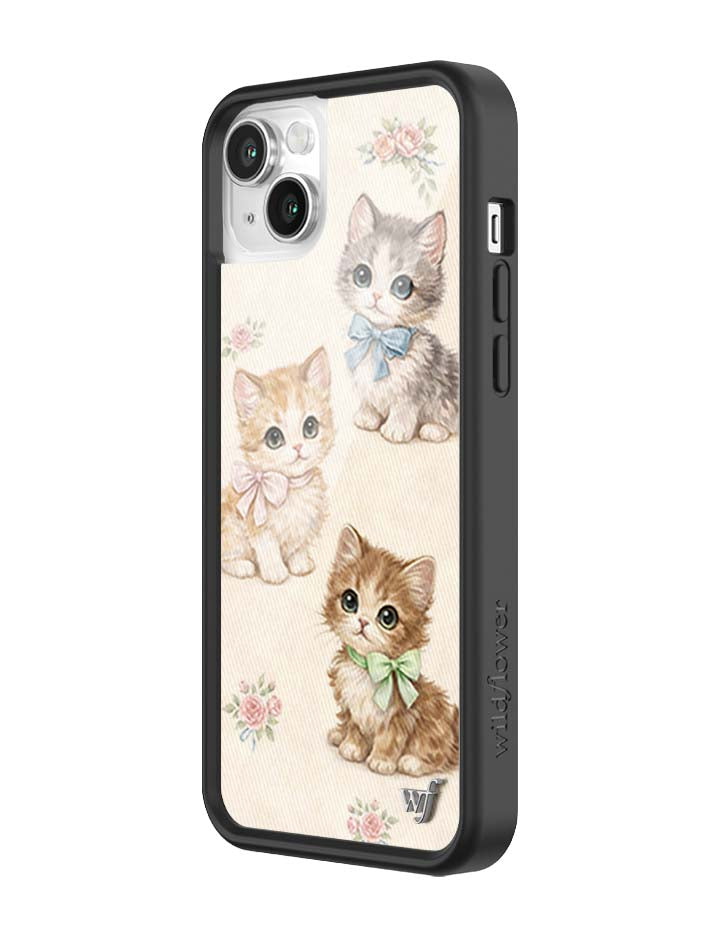 Wildflower iPhone case 14 Vintage Kittens Animals Cute