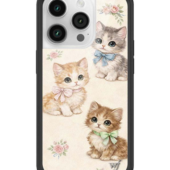 Wildflower iPhone case 14 Pro Vintage Kittens Animals Cute