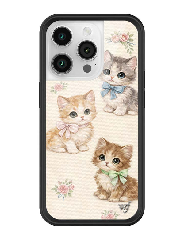 Wildflower iPhone case 14 Pro Vintage Kittens Animals Cute