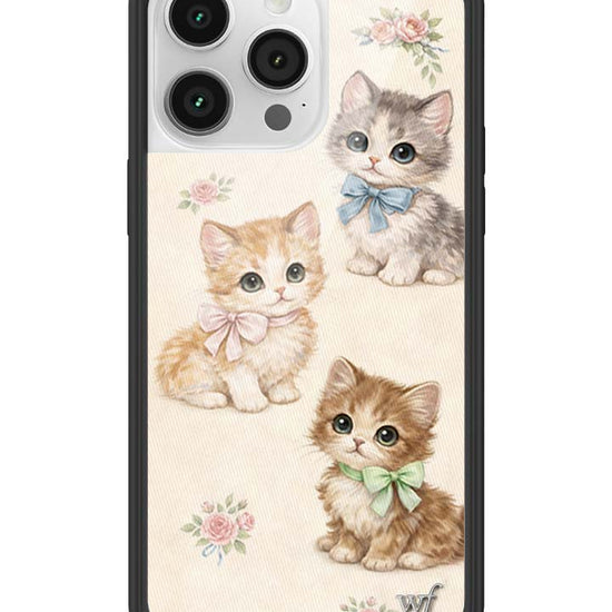 Wildflower iPhone case 14 Pro Max Vintage Kittens Animals Cute