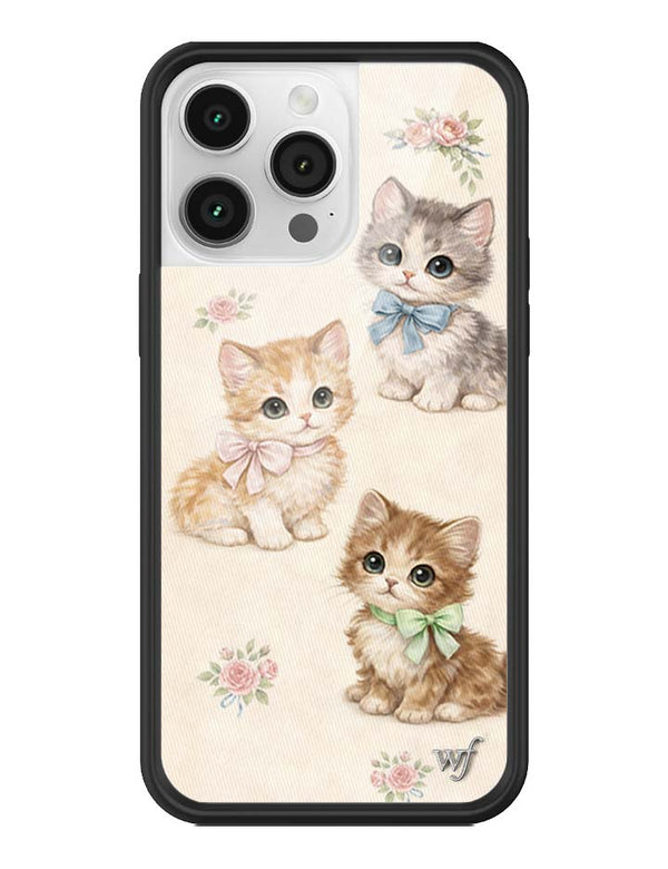 Wildflower iPhone case 14 Pro Max Vintage Kittens Animals Cute