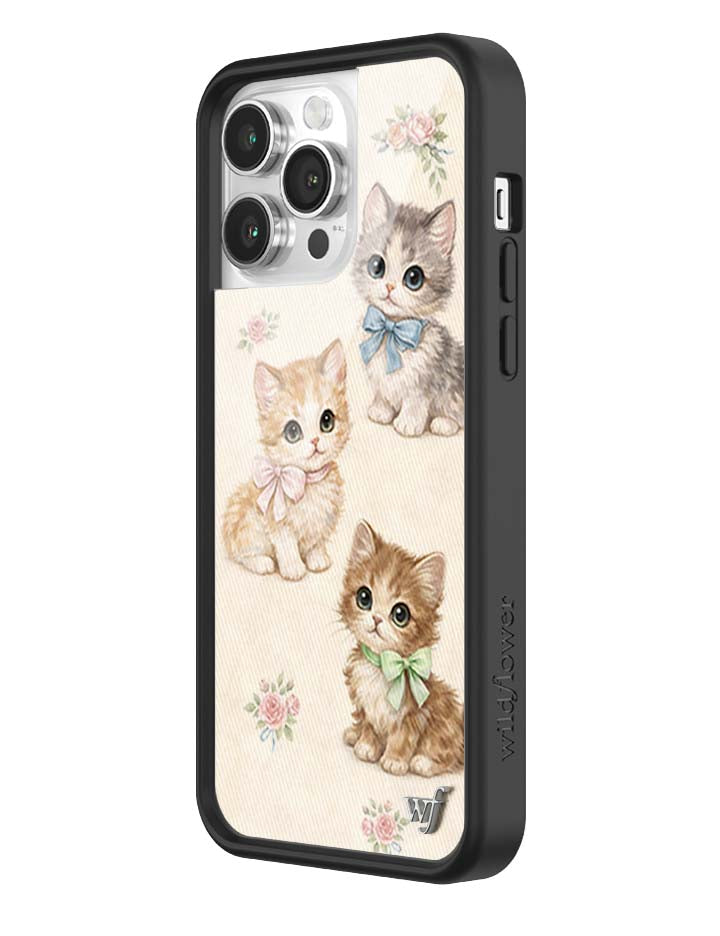 Wildflower iPhone case 14 Pro Max Vintage Kittens Animals Cute