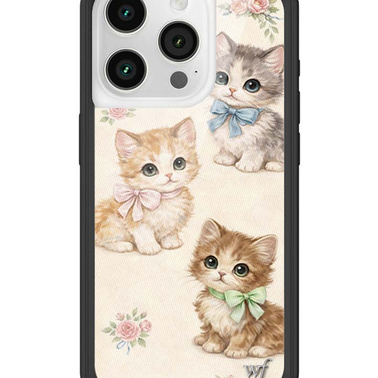 Wildflower iPhone case 15 Pro Vintage Kittens Animals Cute
