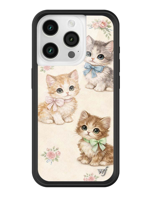 Wildflower iPhone case 15 Pro Vintage Kittens Animals Cute