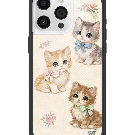 Wildflower iPhone case 15 Pro Max Vintage Kittens Animals Cute