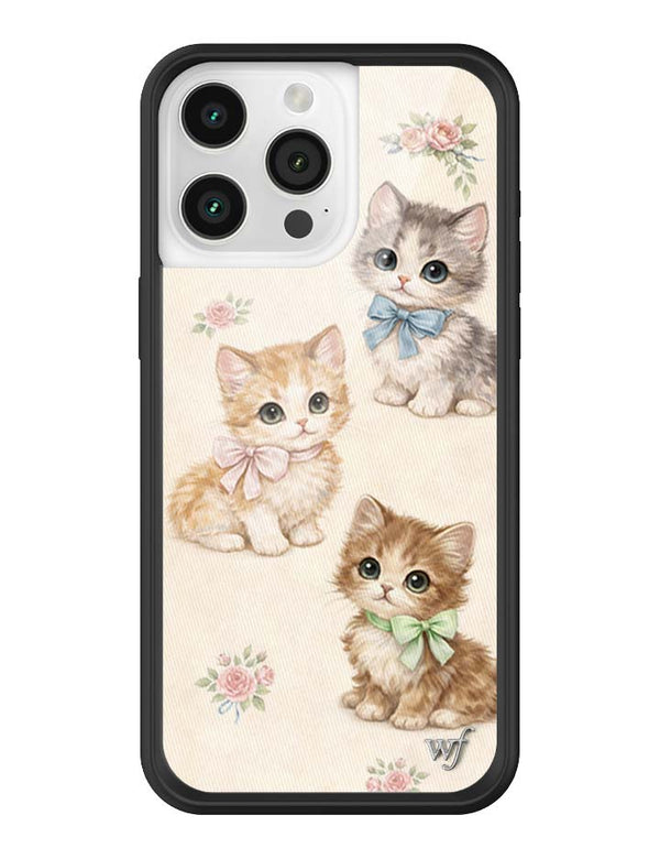 Wildflower iPhone case 15 Pro Max Vintage Kittens Animals Cute
