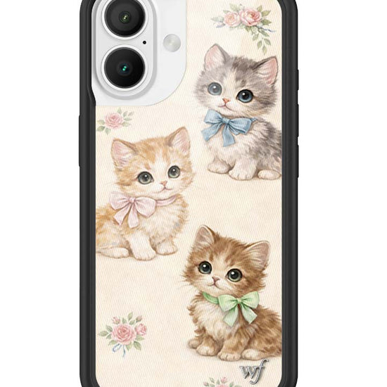 Wildflower iPhone case 16 Vintage Kittens Animals Cute