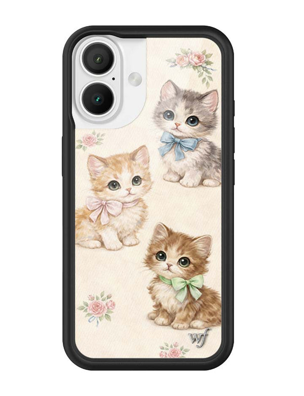 Wildflower iPhone case 16 Vintage Kittens Animals Cute