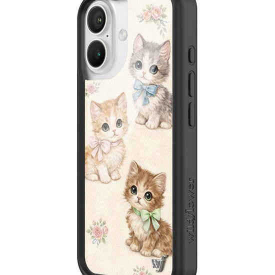 Wildflower iPhone case 16 Vintage Kittens Animals Cute