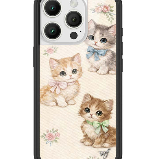 Wildflower iPhone case 16 Pro Vintage Kittens Animals Cute