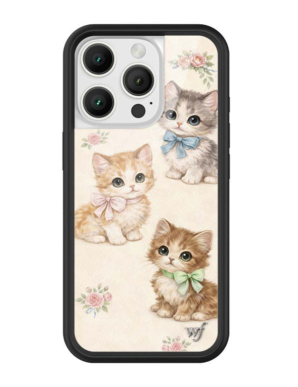 Wildflower iPhone case 16 Pro Vintage Kittens Animals Cute