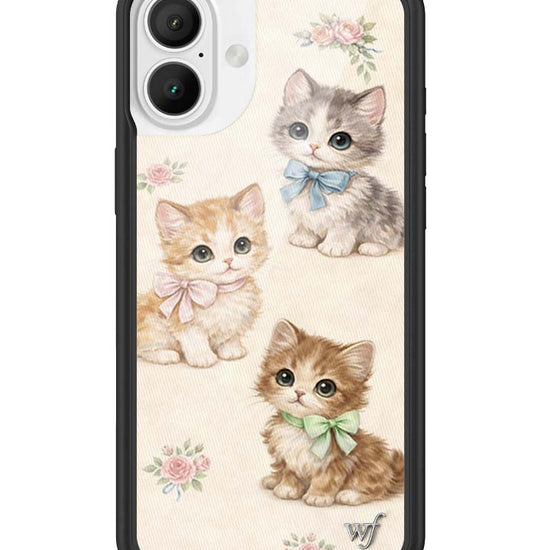 Wildflower iPhone case 16 Plus Vintage Kittens Animals Cute