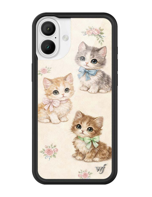 Wildflower iPhone case 16 Plus Vintage Kittens Animals Cute