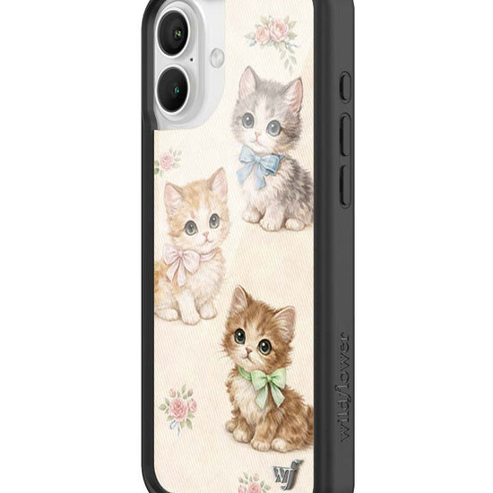 Wildflower iPhone case 16 Plus Vintage Kittens Animals Cute