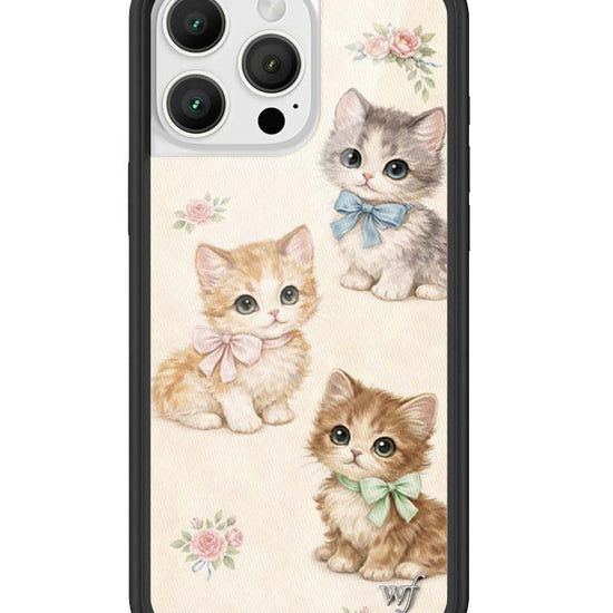 Wildflower iPhone case 16 Pro Max Vintage Kittens Animals Cute