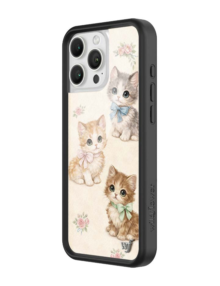 Wildflower iPhone case 16 Pro Max Vintage Kittens Animals Cute