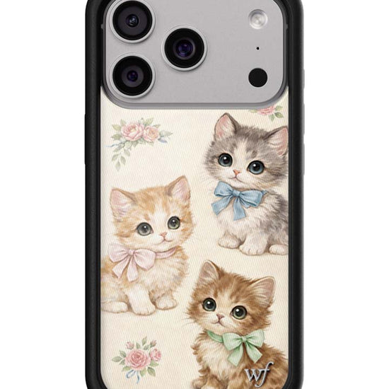 Wildflower iPhone case 18 Pro Vintage Kittens Animals Cute
