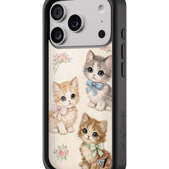 Wildflower iPhone case 18 Pro Vintage Kittens Animals Cute