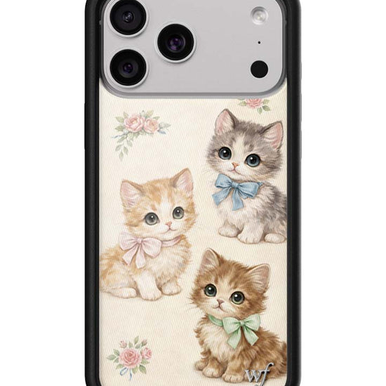Wildflower iPhone case 18 Pro Max Vintage Kittens Animals Cute