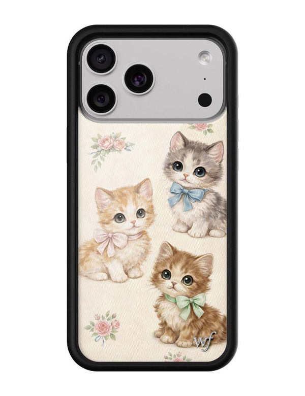 Wildflower iPhone case 18 Pro Max Vintage Kittens Animals Cute