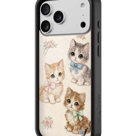 Wildflower iPhone case 18 Pro Max Vintage Kittens Animals Cute