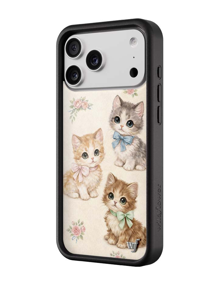Wildflower iPhone case 18 Pro Max Vintage Kittens Animals Cute