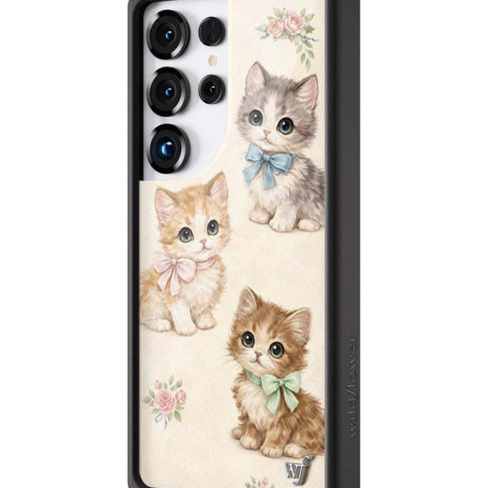 Wildflower Galaxy S25 case Ultra Vintage Kittens Animals Cute