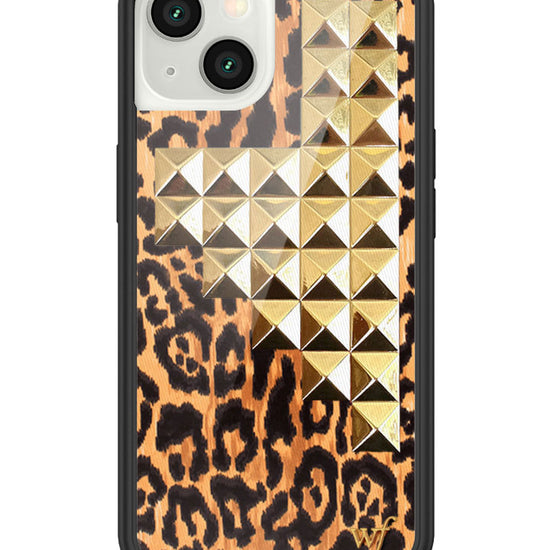 wildflower leopard love stud iphone 13