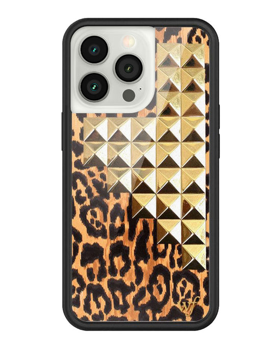 wildflower leopard love stud iphone 13pro