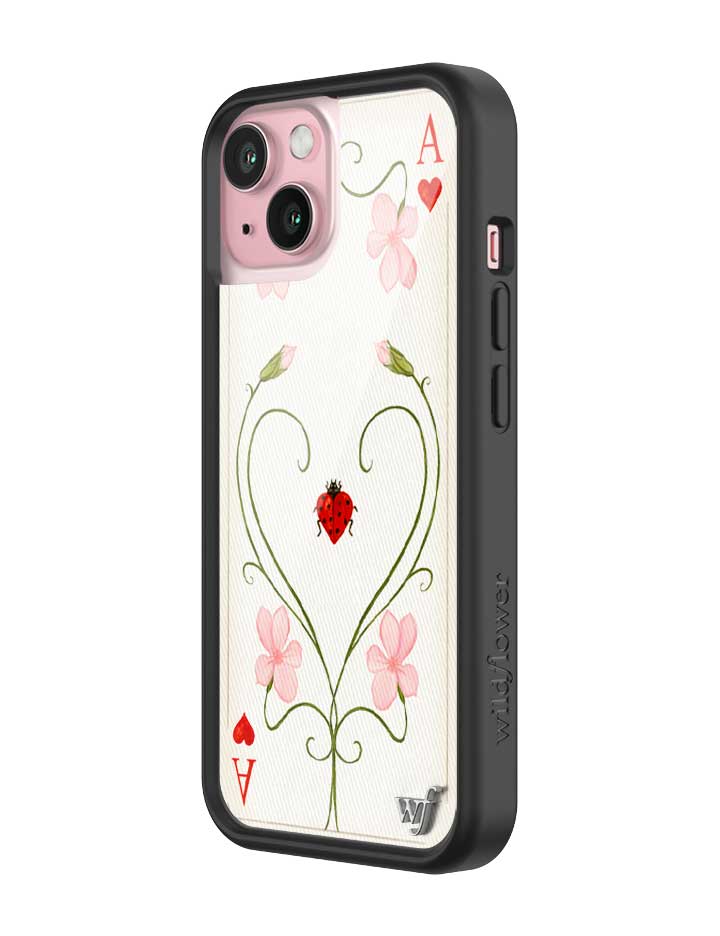 Wildflower iPhone case 15 Lila Moss Heart Pink Cute