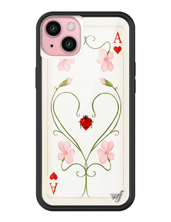 Wildflower iPhone case 15 Plus Lila Moss Heart Pink Cute