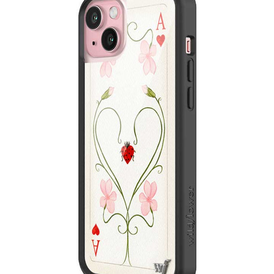 Wildflower iPhone case 15 Plus Lila Moss Heart Pink Cute